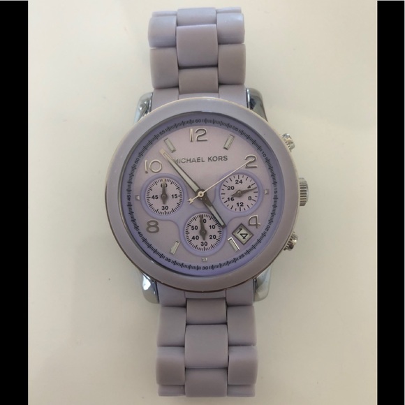 Michael Kors Purple rubber effect steel watch
